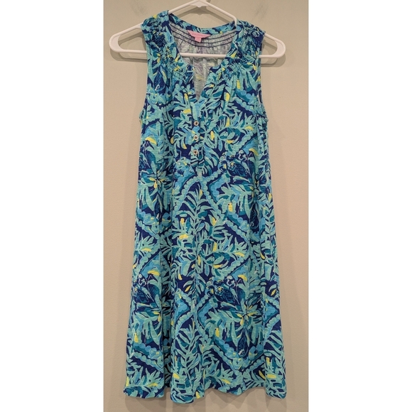 Lilly Pulitzer Essie Dress In Indigo Midnight Cove Size Small - Picture 1 of 6